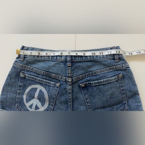 Forever 21 Blue Jean Shorts with Peace Sign ☮️ ✌🏼 - Picture 5 of 6